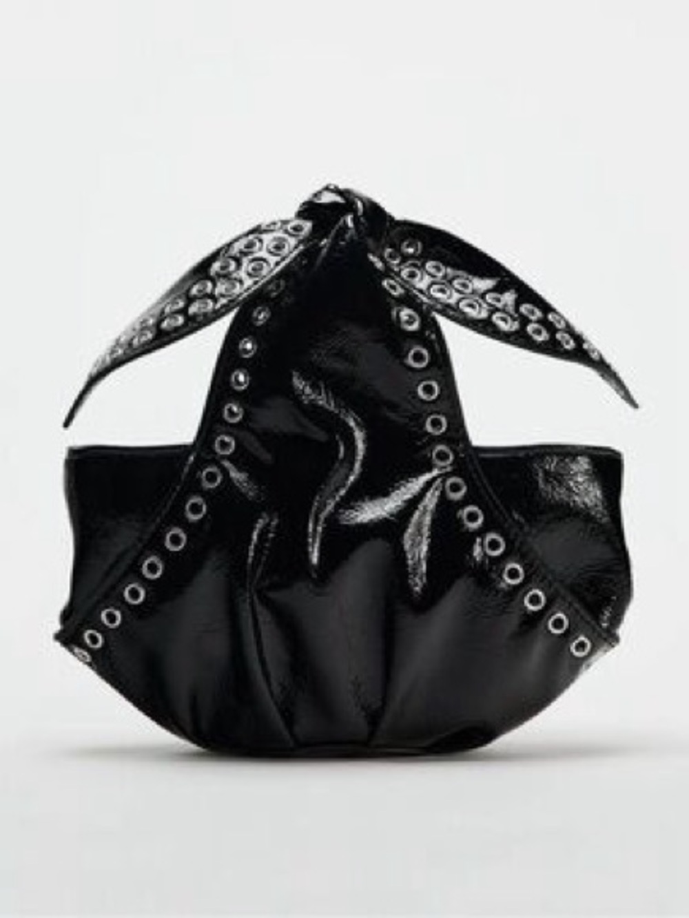 Zara studded mini bucket bag Black Grommet Accent